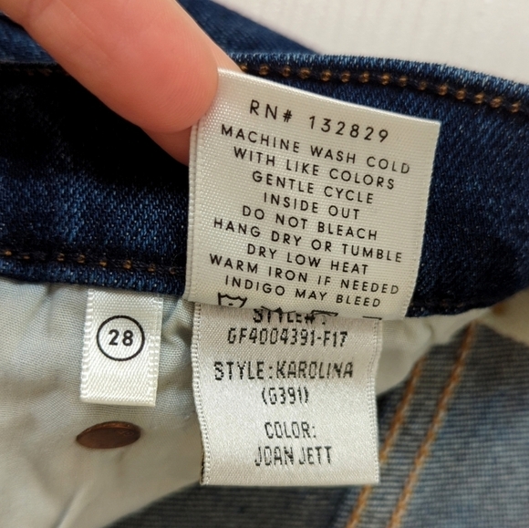 Grlfrnd Karolina Dark Wash High Rise Button Fly Skinny Jeans Joan Jett 28 - Picture 10 of 16